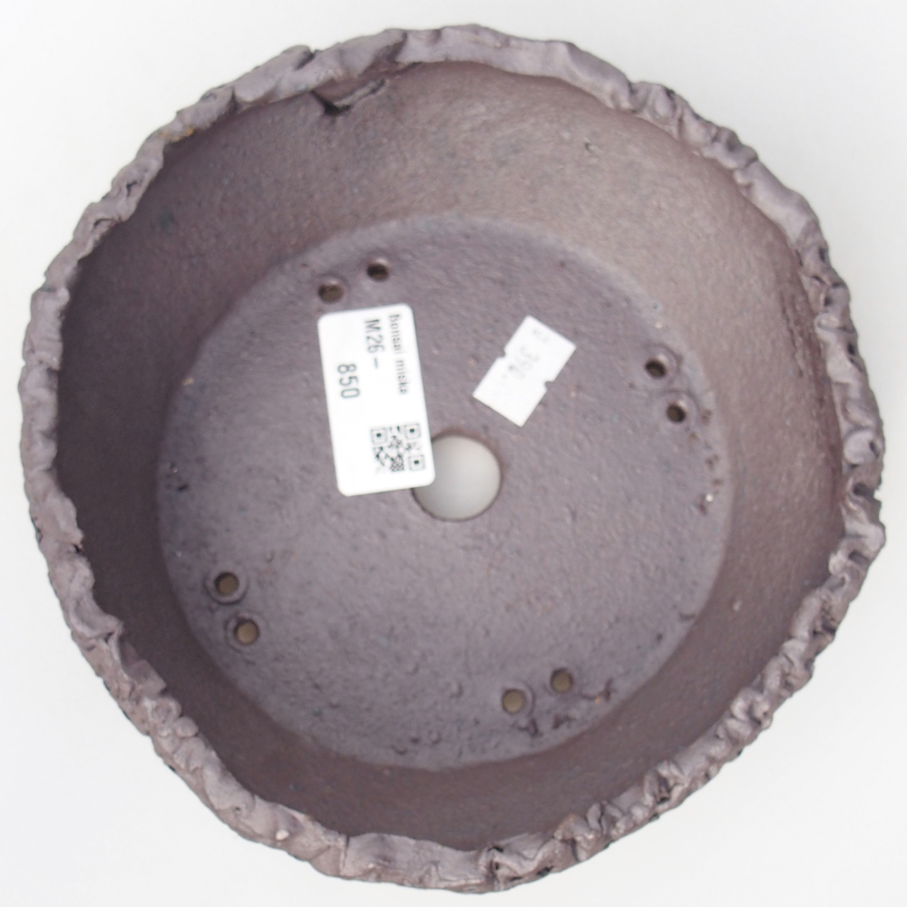 Keramická bonsai miska 16,5 x 16,5 x 5,5 cm, barva kovová