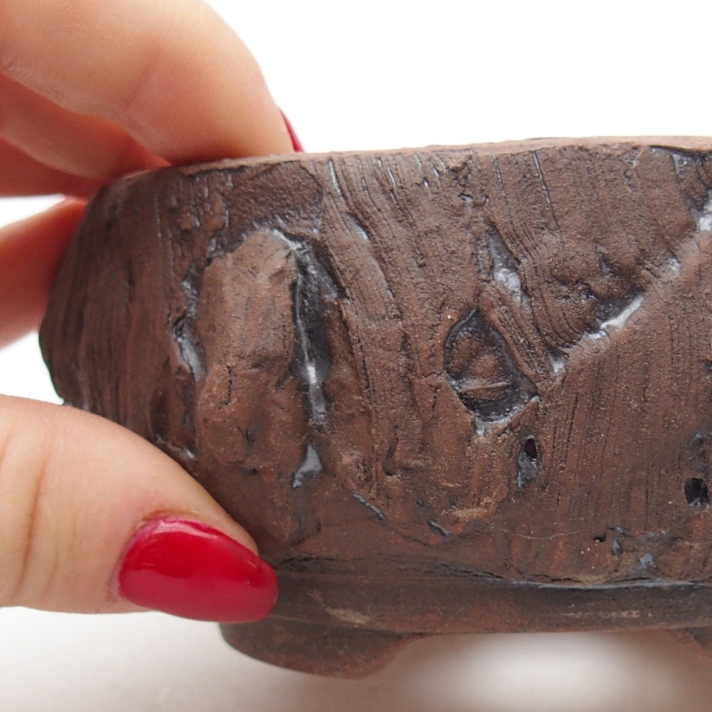 Keramická bonsai miska 10 x 10 x 5 cm, barva hnědá