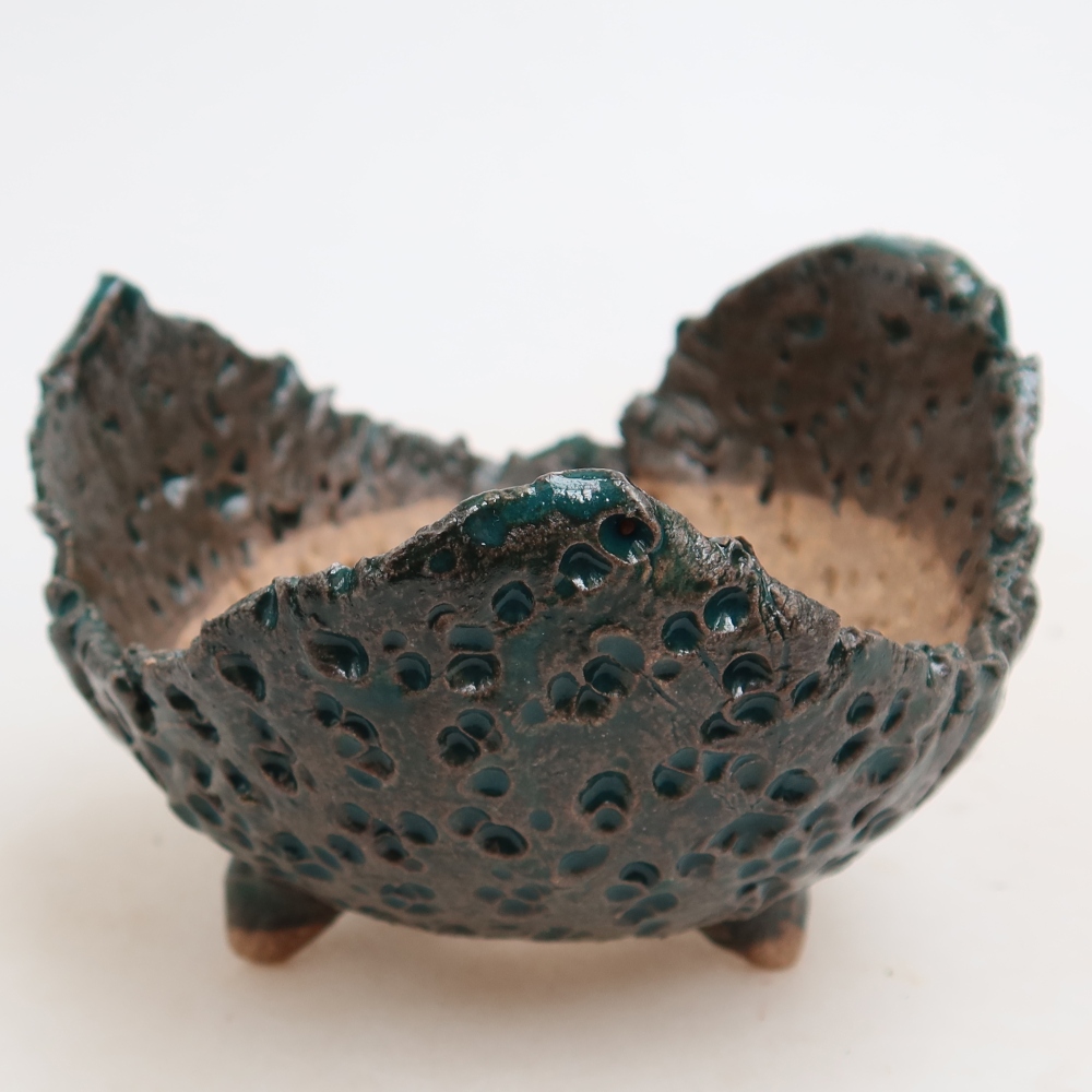 Keramická Skořápka  10 x 9,5 x 6,5 cm , barva zelená