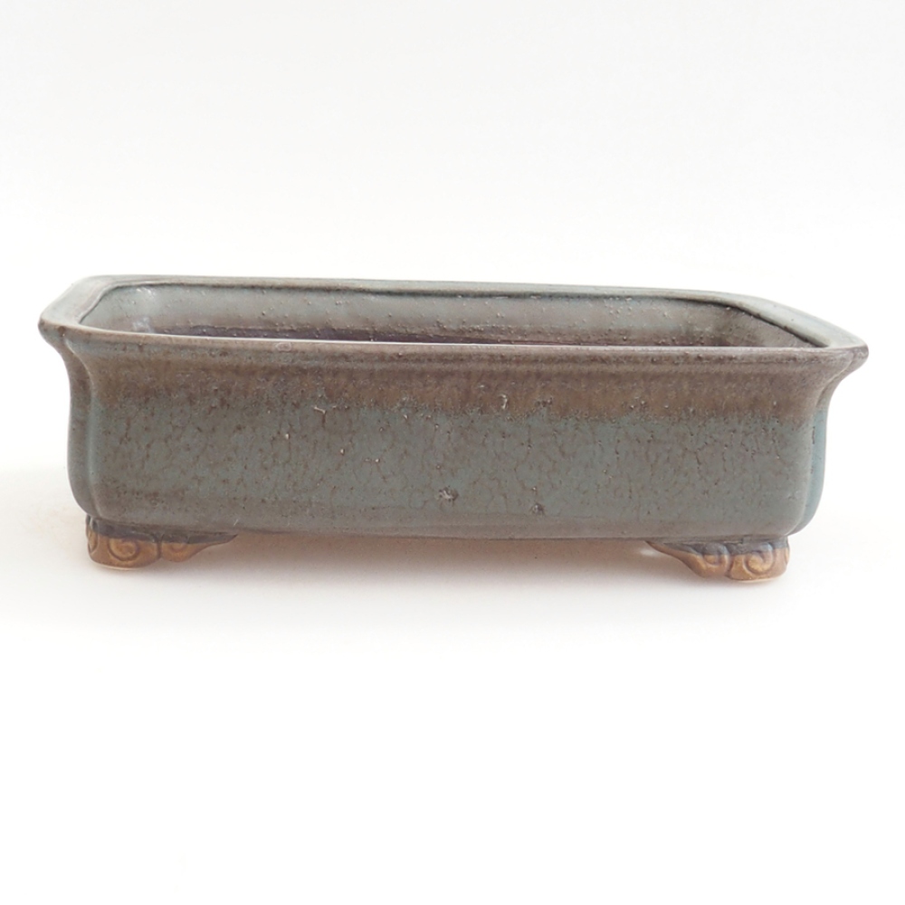 Keramická bonsai miska 24,5 x 19 x 7 cm, barva modrá