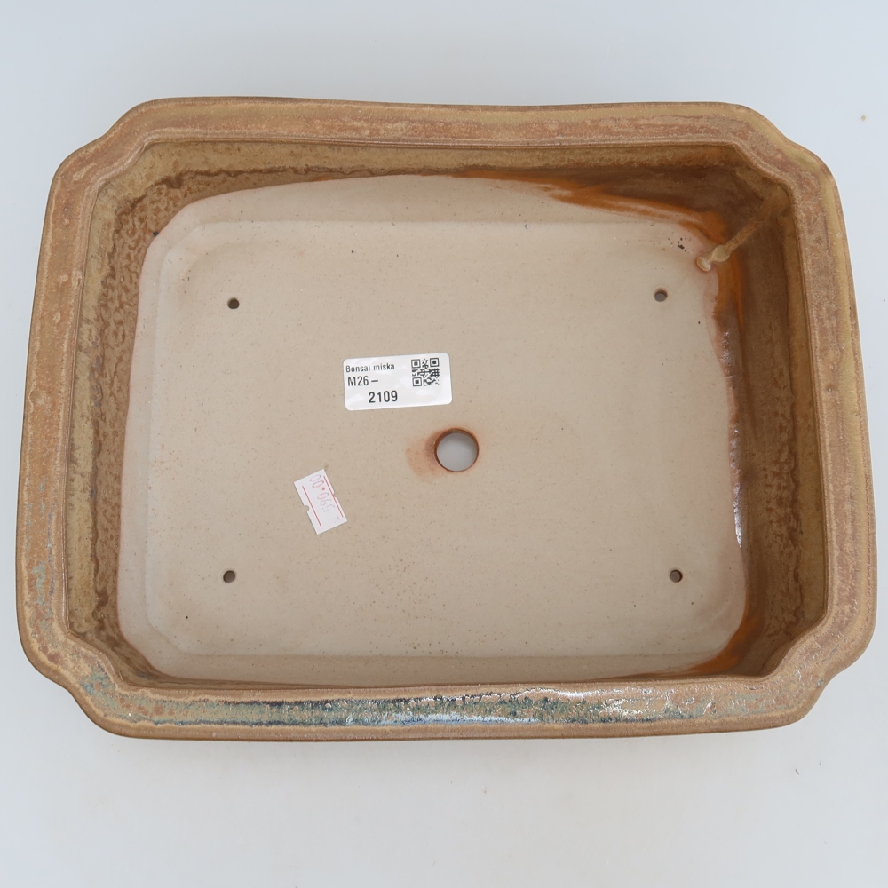 Keramická bonsai miska 27,5 x 21,5 x 7 cm, barva béžová