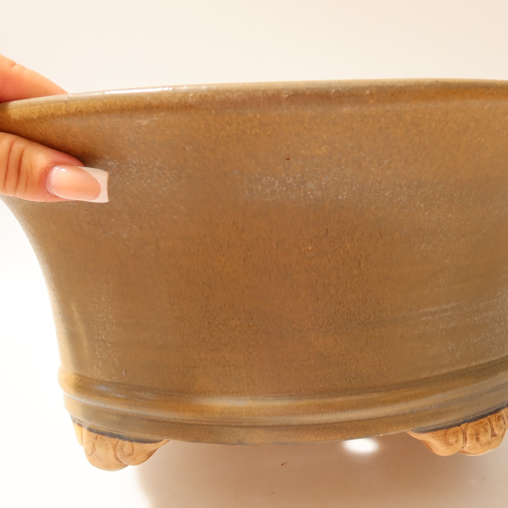 Keramická bonsai miska 32 x 32 x 14 cm, barva hnědá