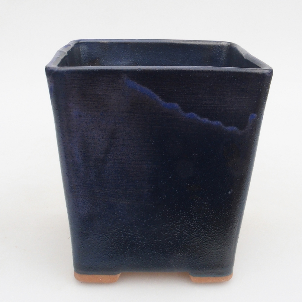 Keramická bonsai miska 10,5 x 10,5 x 10,5 cm, barva modrá