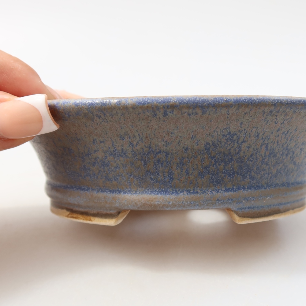 Keramická bonsai miska 12,5 x 11,5 x 4 cm, barva modrá