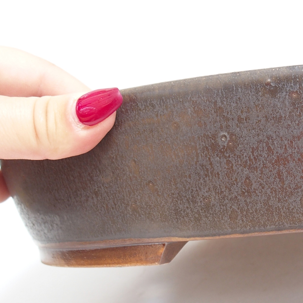 Keramická bonsai miska 28,5 x 24,5 x 6 cm, barva hnědá