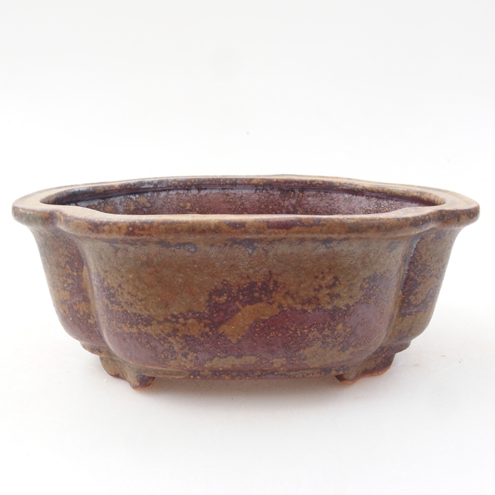 Keramická bonsai miska 13,5 x 10 x 5 cm, barva hnědá