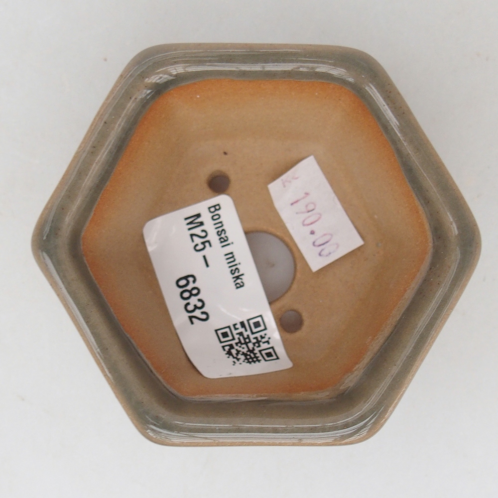 Keramická bonsai miska 7,5 x 7  x 4 cm, barva šedá