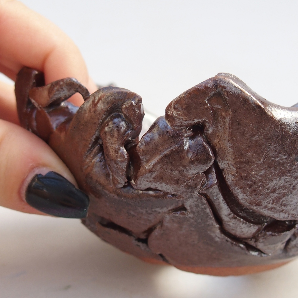 Keramická Skořápka 10 x 10,5 x 5,5 cm , barva hnědá