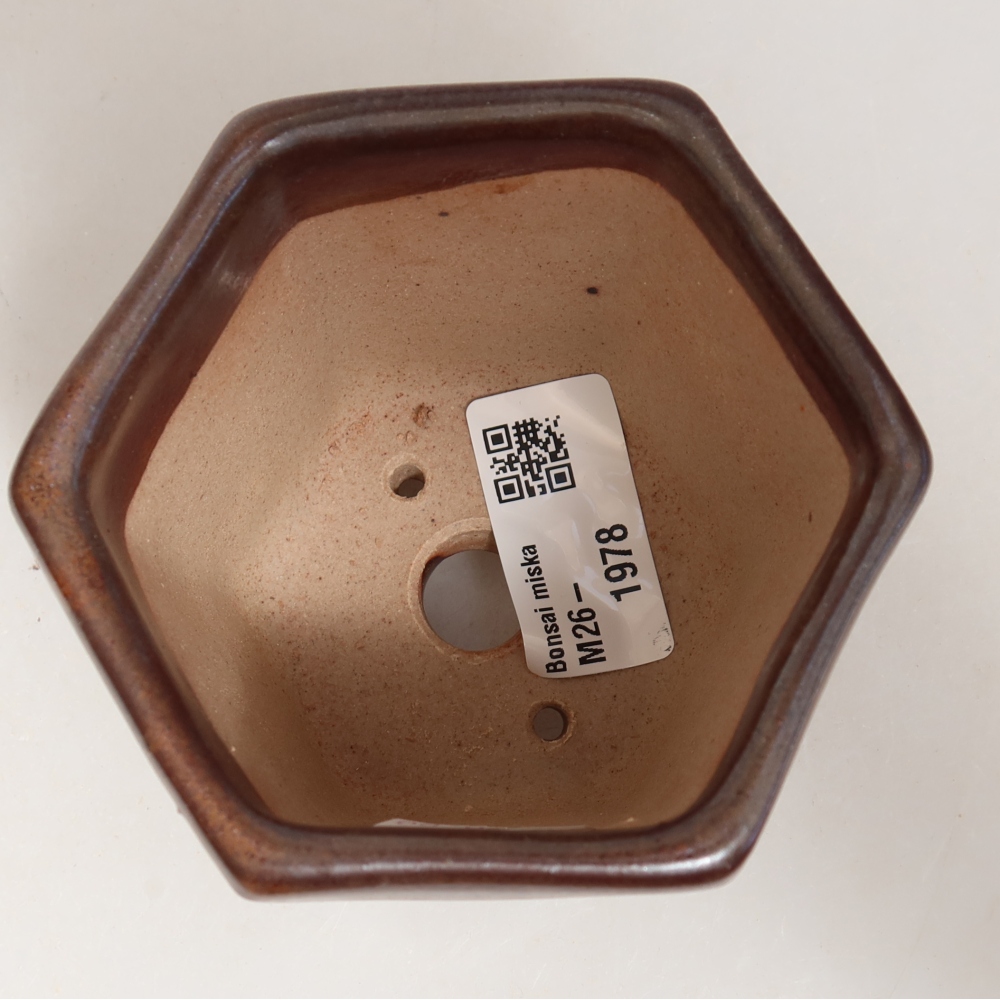 Keramická bonsai miska 9 x 8,5 x 8 cm, barva hnědá