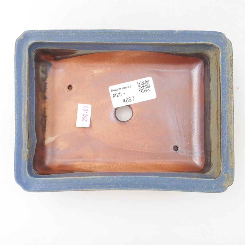 Keramická bonsai miska 17,5 x 13 x 4 cm, barva modrá