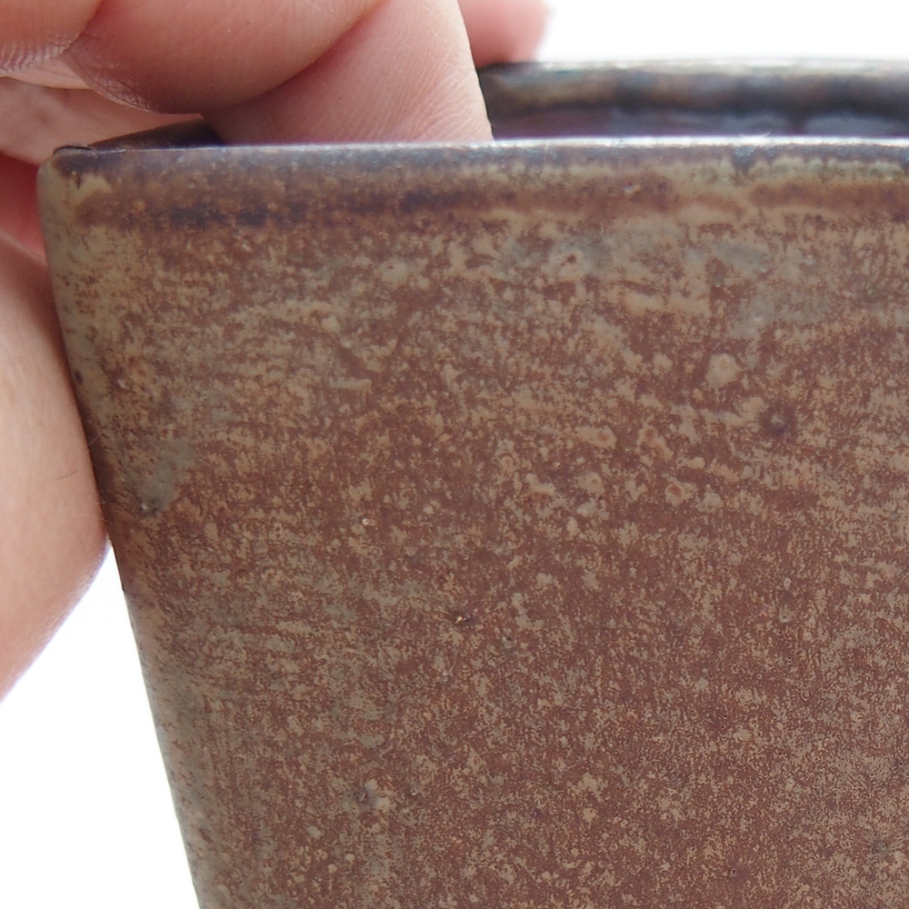 Keramická bonsai miska 7 x 7 x 9,5 cm, barva modrohnědá