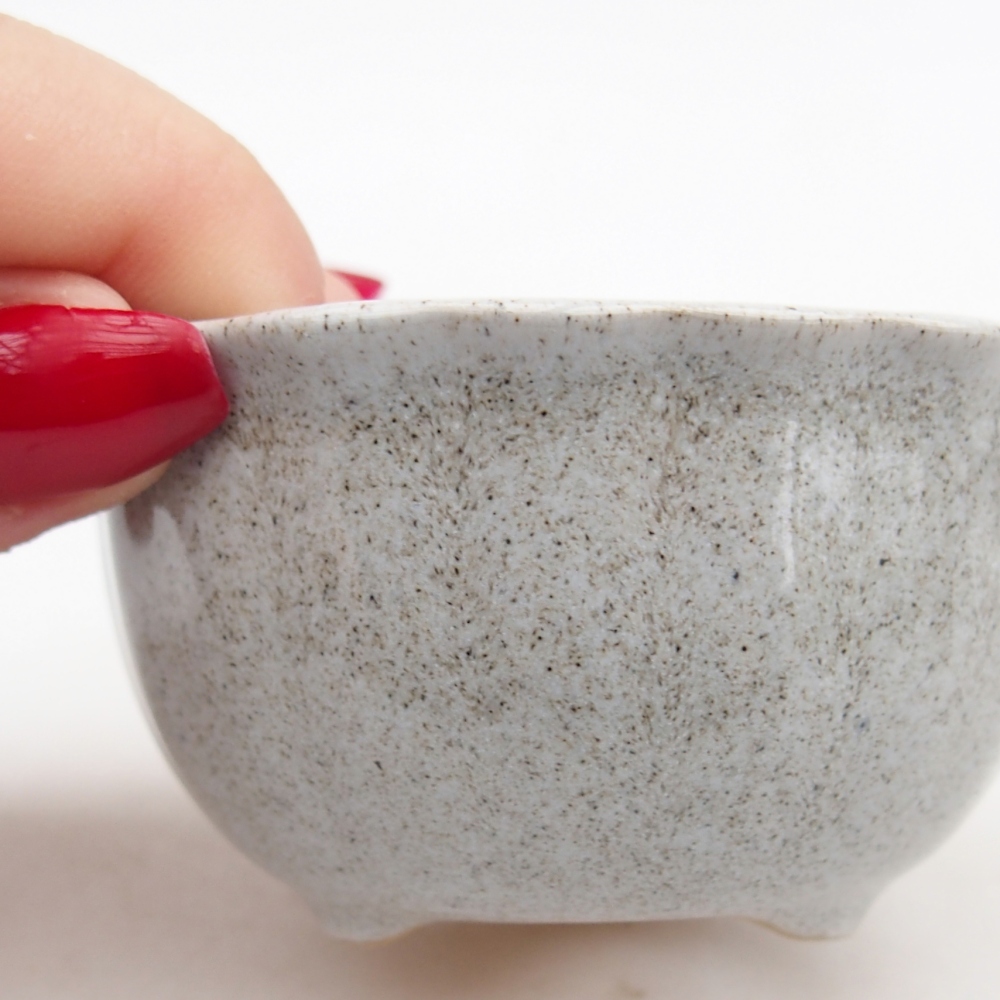 Keramická bonsai miska 7 x 8,5 x 3,5 cm, barva šedá