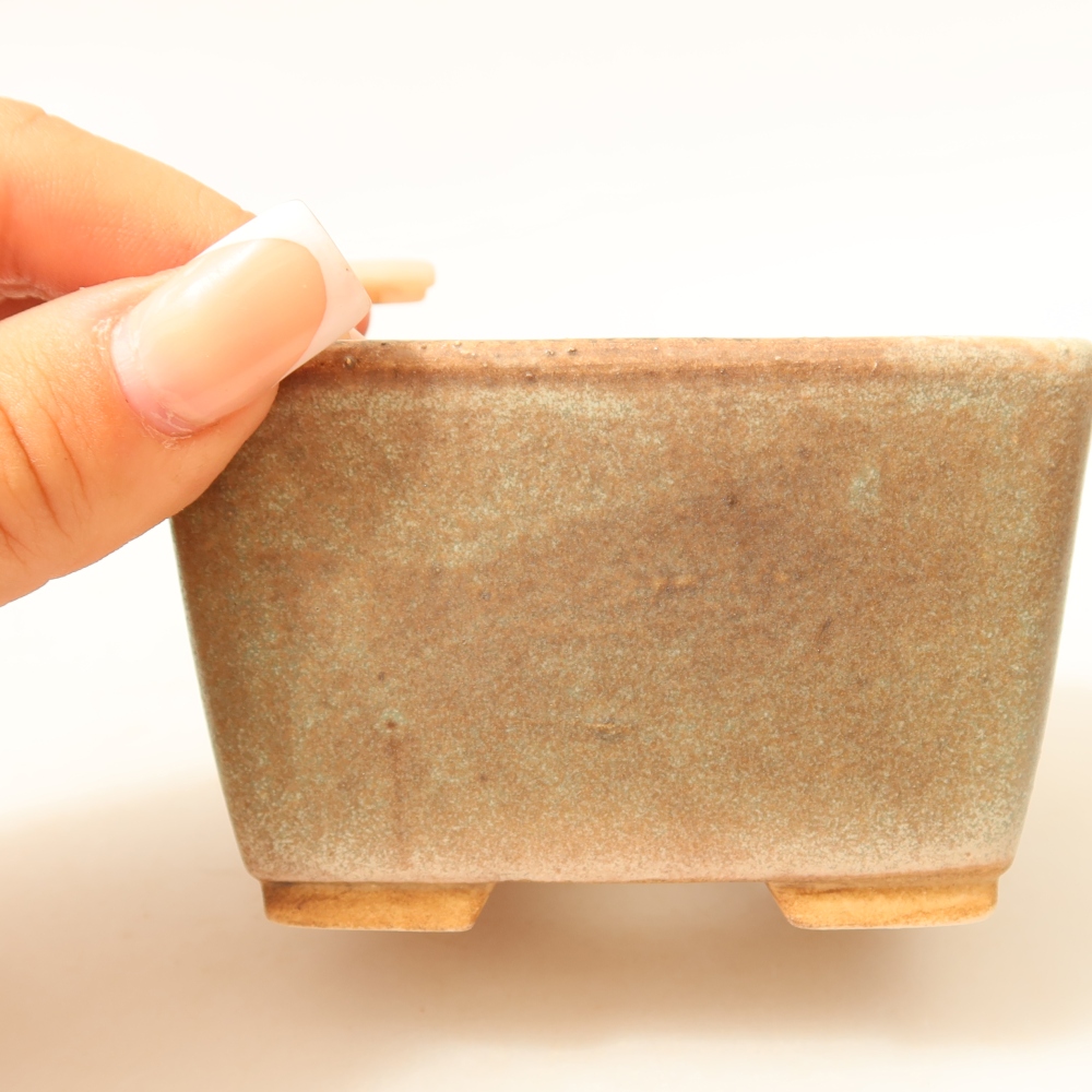 Keramická bonsai miska 8,5 x 8,5 x 5,5 cm, barva zelená