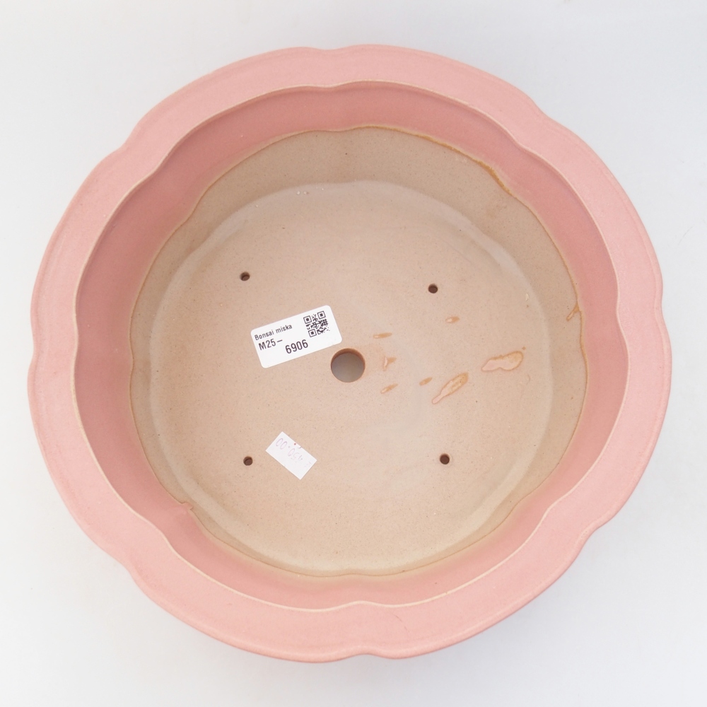 Keramická bonsai miska 26 x 26 x 8 cm, barva růžová