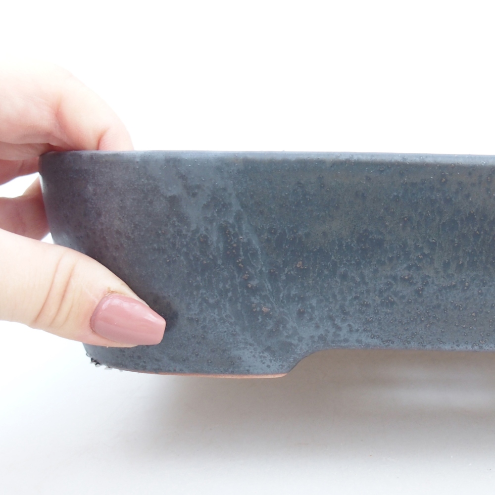 Keramická bonsai miska 23 x 18 x 5,5 cm, barva kovová