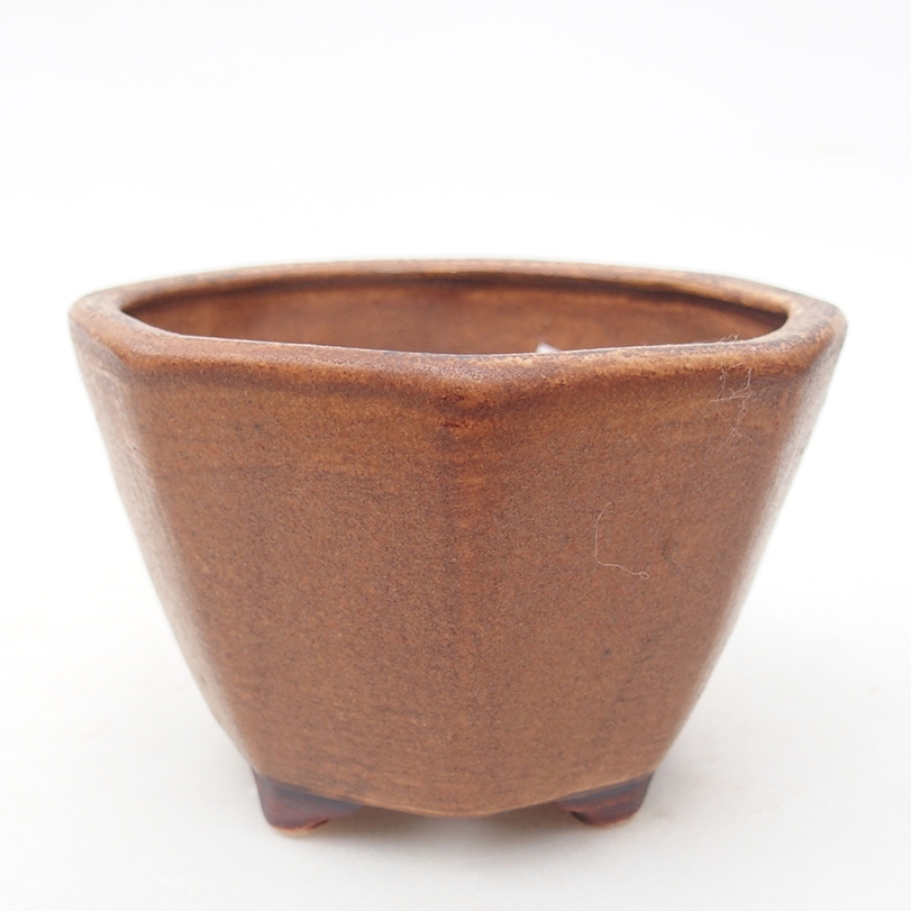 Keramická bonsai miska 8,5 x 8,5 x 6 cm, barva hnědá
