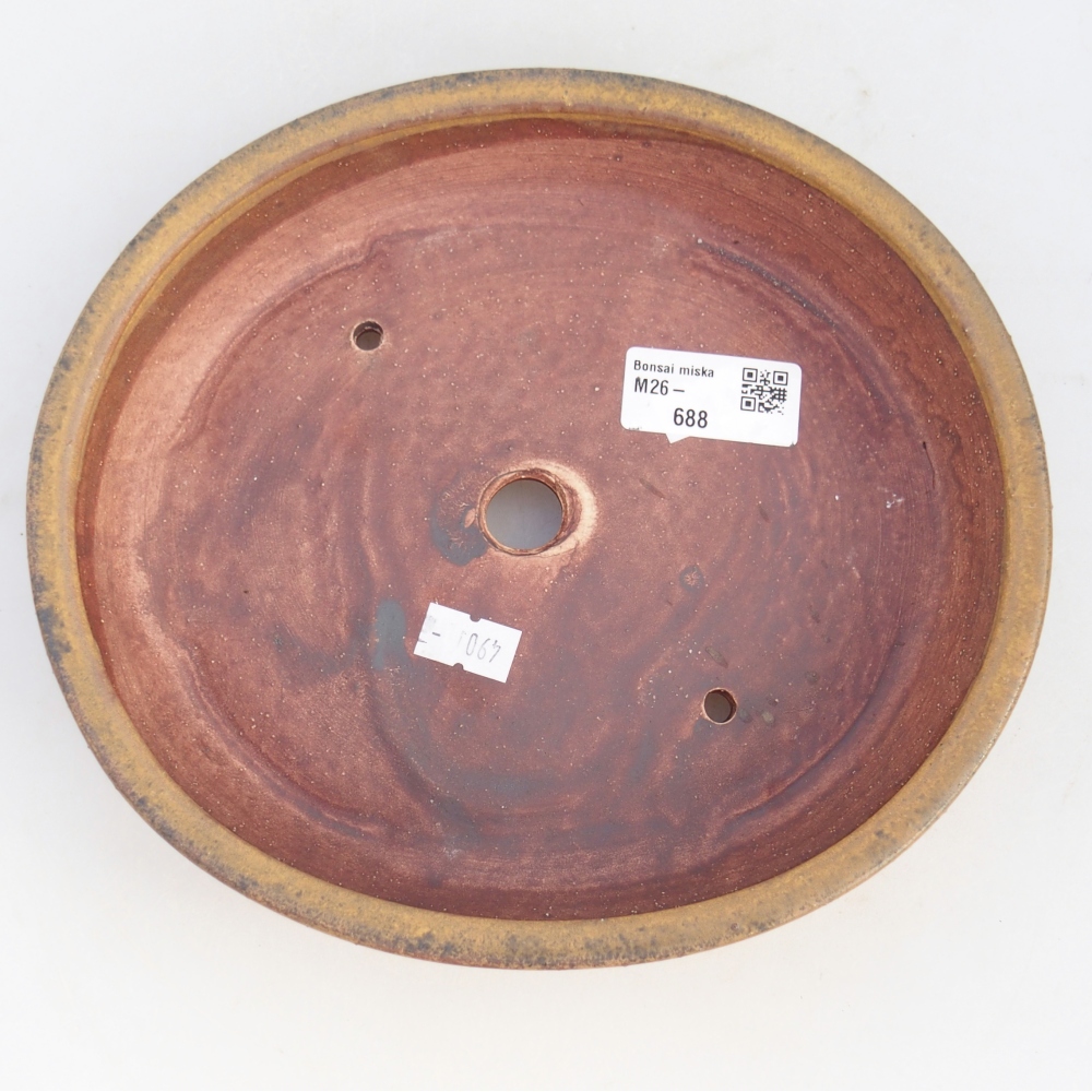 Keramická bonsai miska 21 x 19 x 4,5 cm, barva hnědá