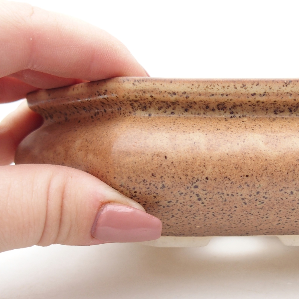 Keramická bonsai miska 13,5 x 13,5 x 4,5 cm, barva hnědá