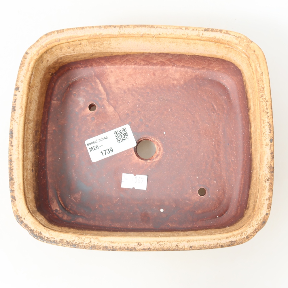 Keramická bonsai miska 19,5 x 17 x 6 cm, barva růžová