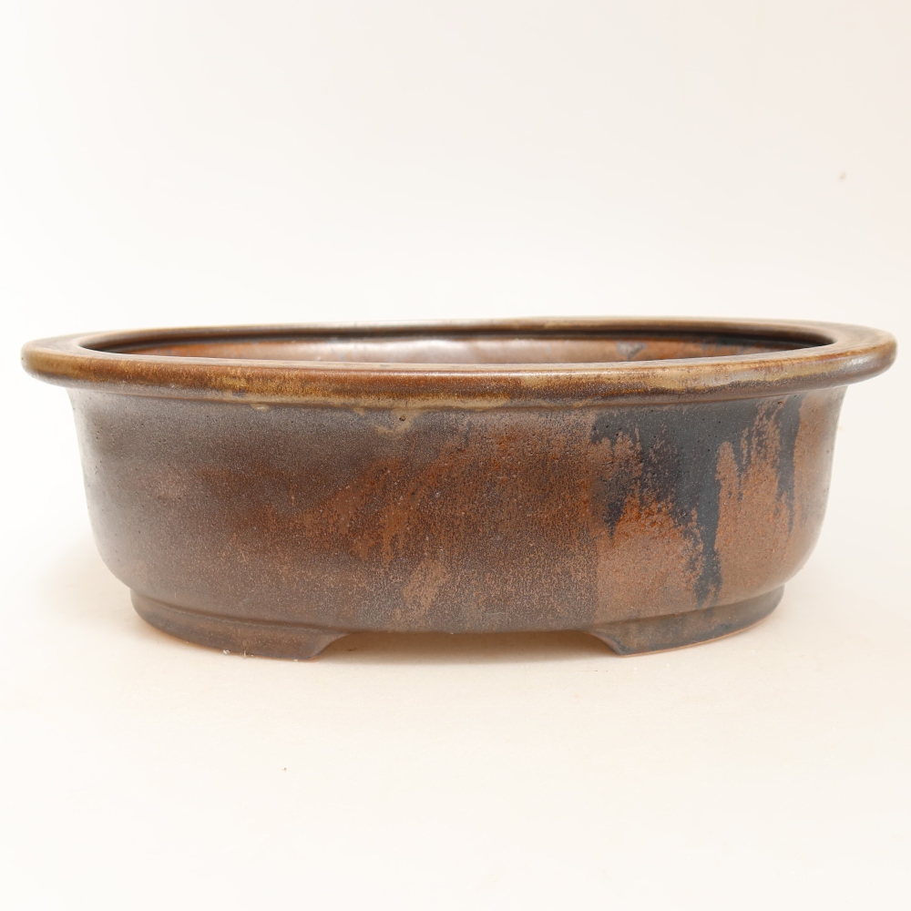 Keramická bonsai miska 26 x 22 x 8 cm, barva hnědá