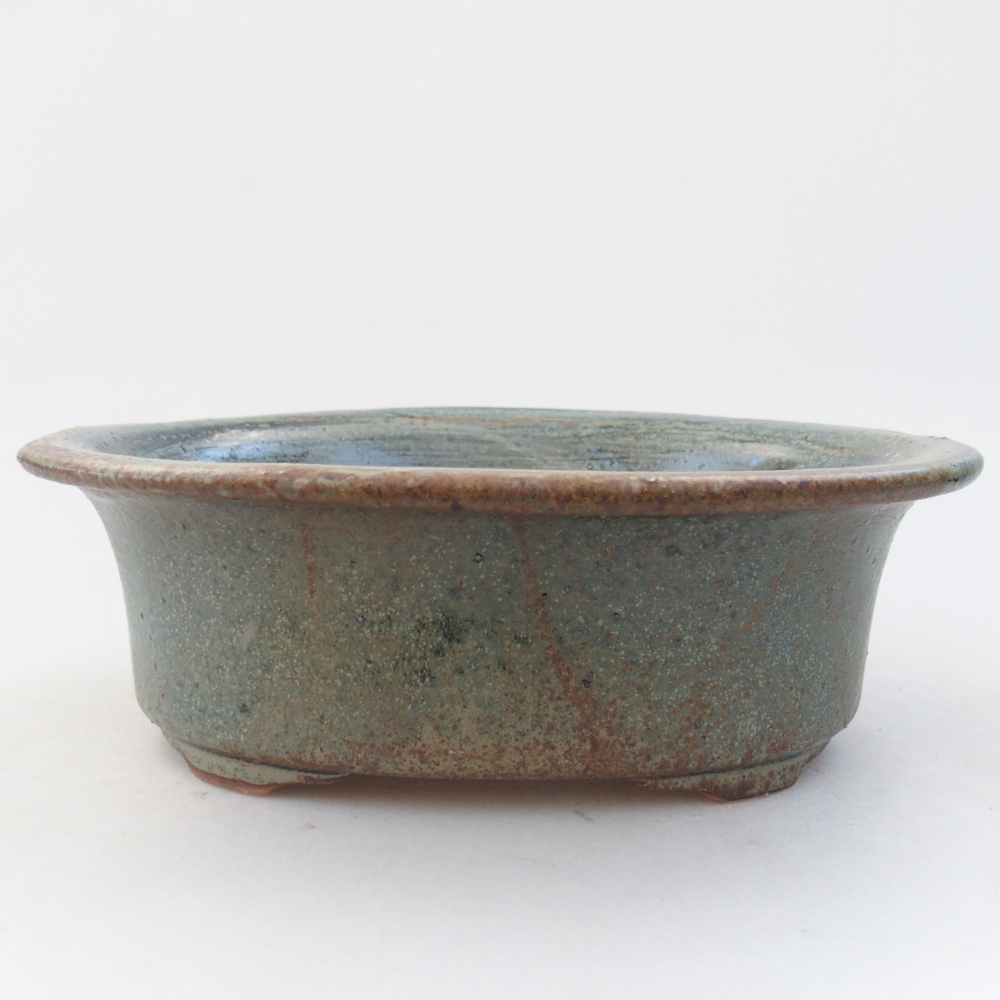 Keramická bonsai miska 19,5 x 15,5 x 6,5 cm, barva zelená