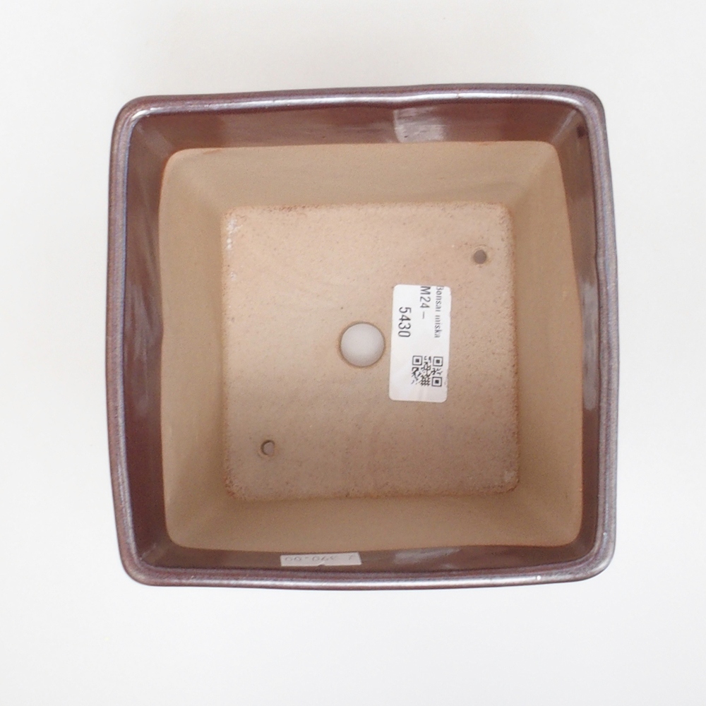 Keramická bonsai miska 13,5 x 13,5 x 13,5 cm, barva hnědá
