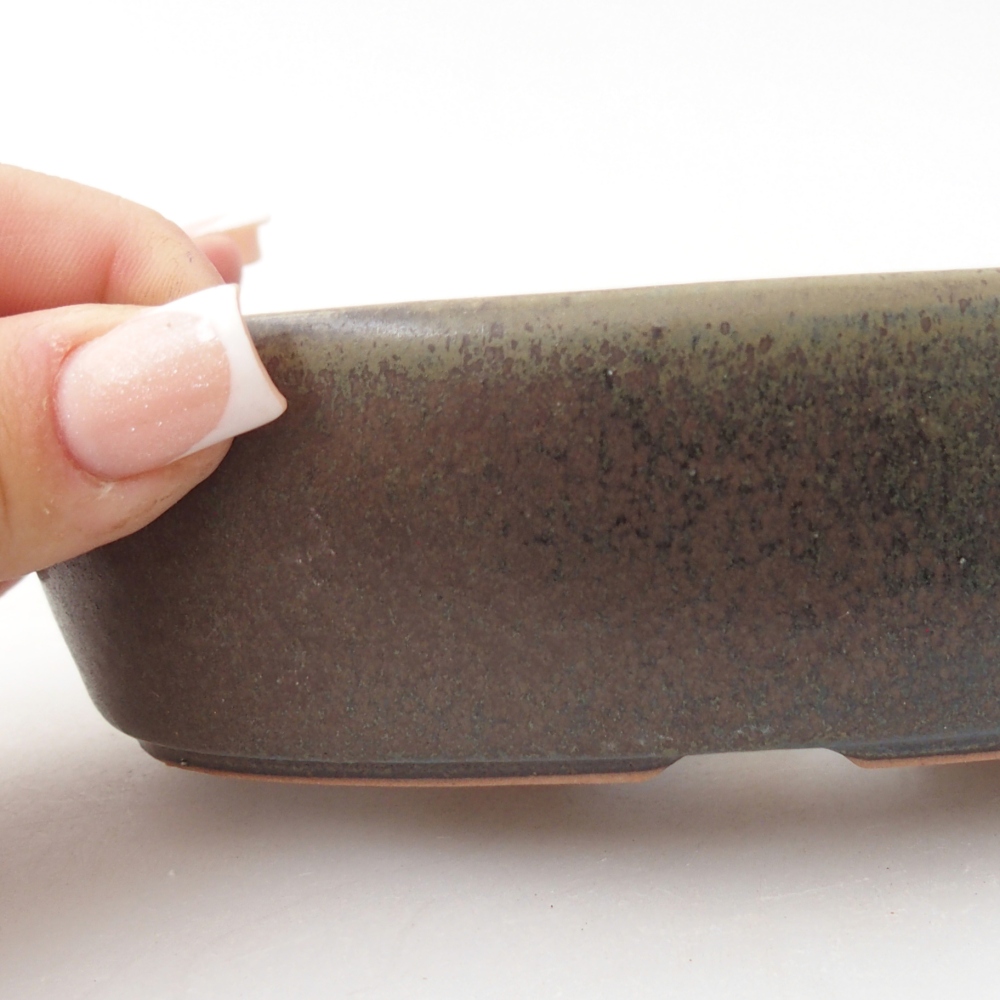 Keramická bonsai miska 15 x 9,5 x 4 cm, barva hnědá