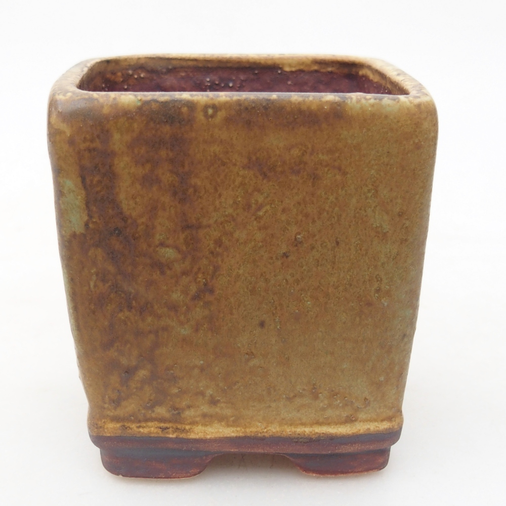 Keramická bonsai miska 6,5 x 6,5 x 7 cm, barva zelená