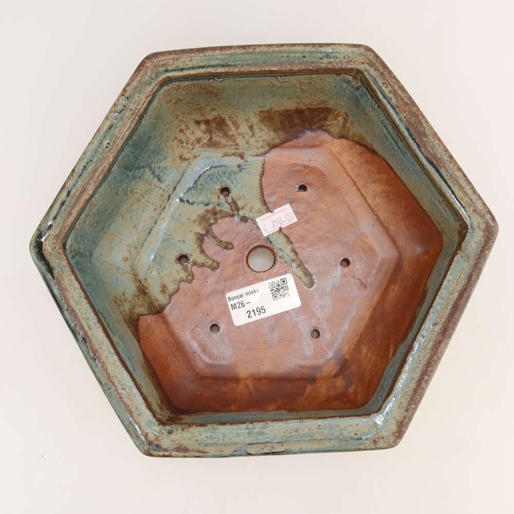 Keramická bonsai miska 24 x 21,5 x 7,5 cm, barva hnědá