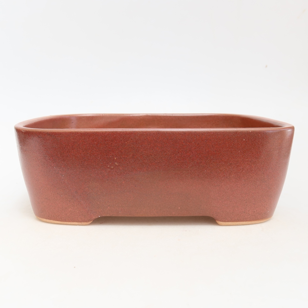 Keramická bonsai miska 23 x 17,5 x 7,5 cm, barva vínová