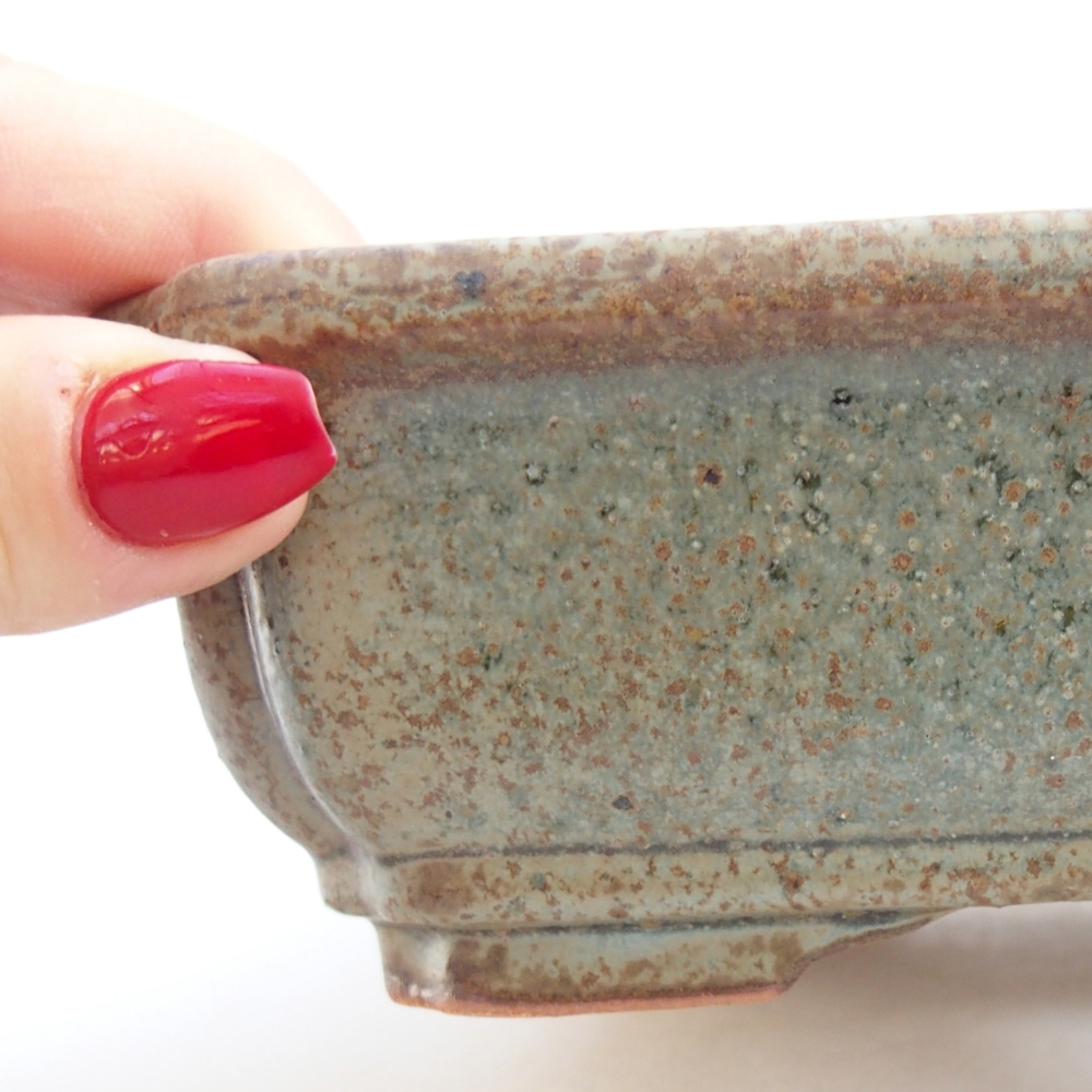 Keramická bonsai miska 18 x 13,5 x 5 cm, barva zelená