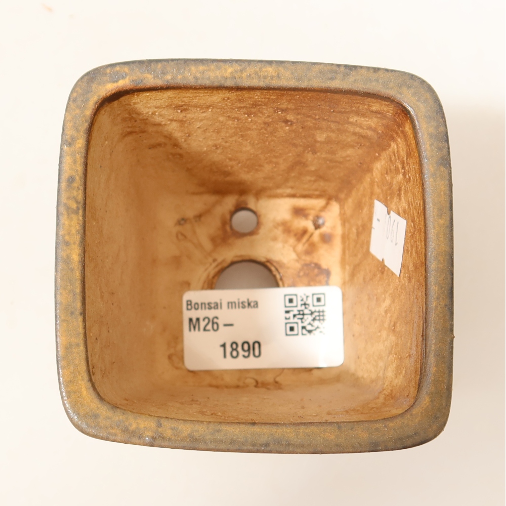 Keramická bonsai miska 7,5 x 7,5 x 7,5 cm, barva hnědá