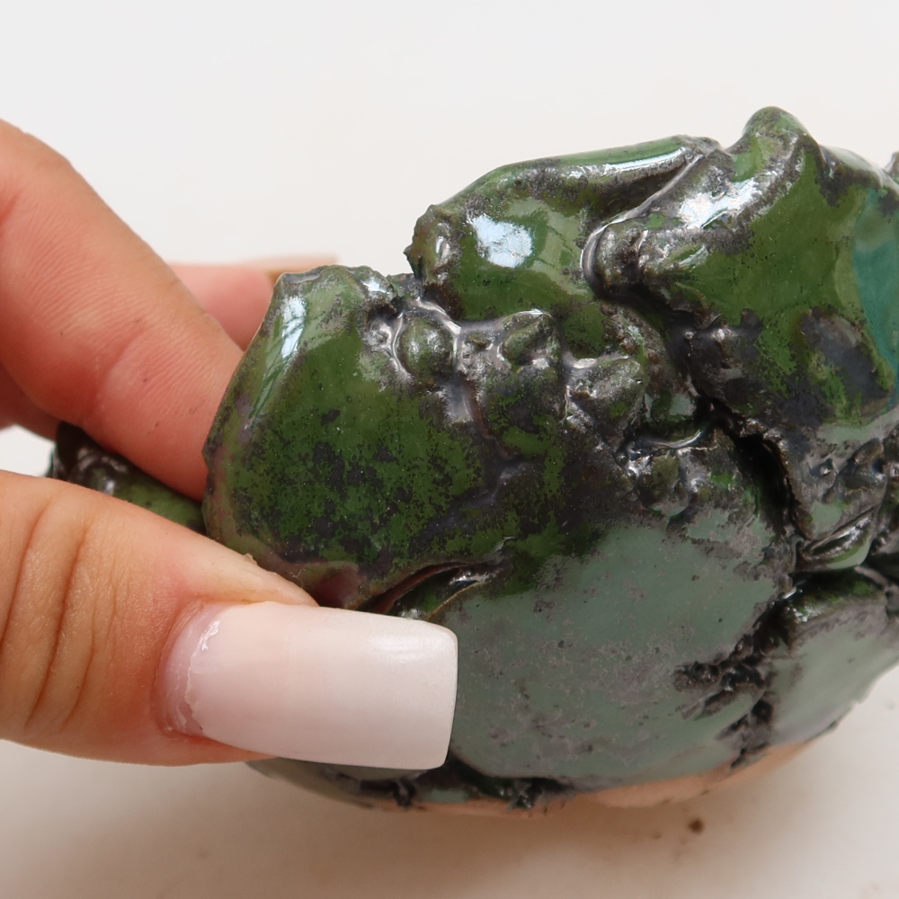 Keramická Skořápka  9,5 x 9 x 6 cm , barva zelená
