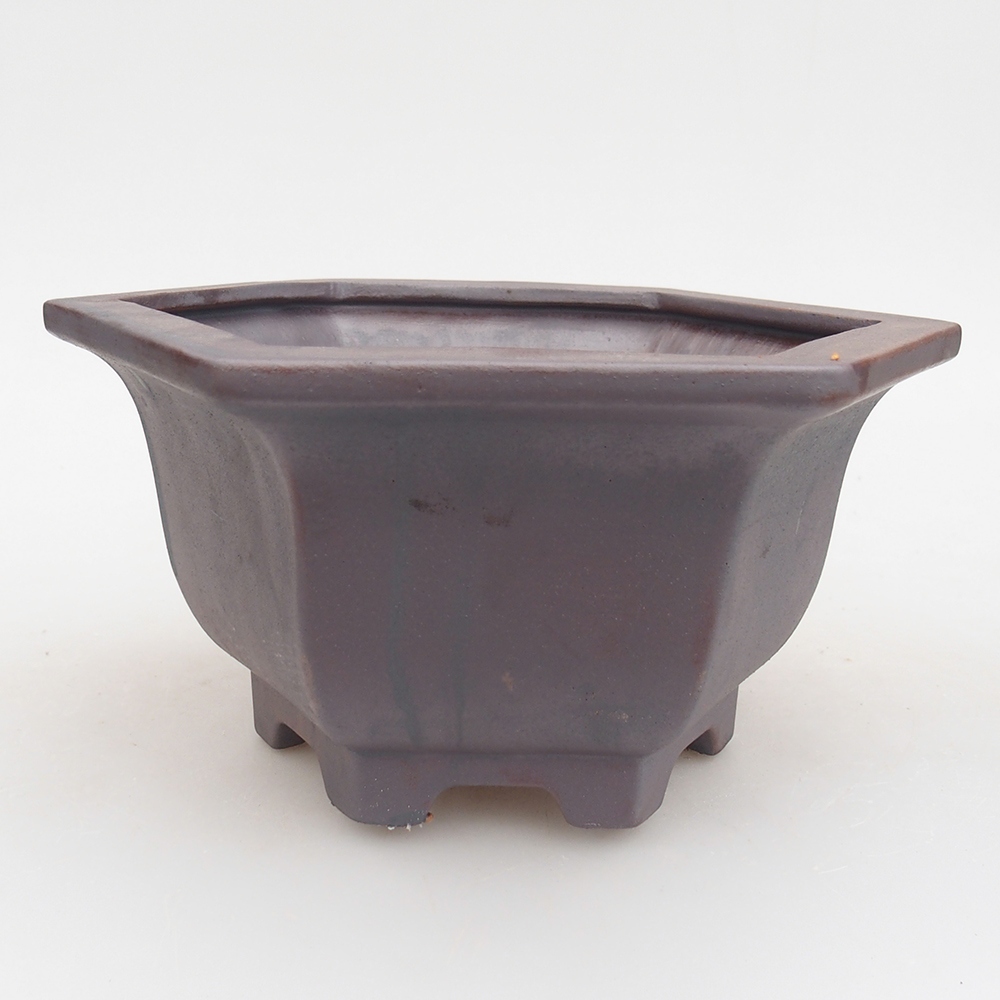 Keramická bonsai miska 18 x 16 x 9 cm, barva kovová