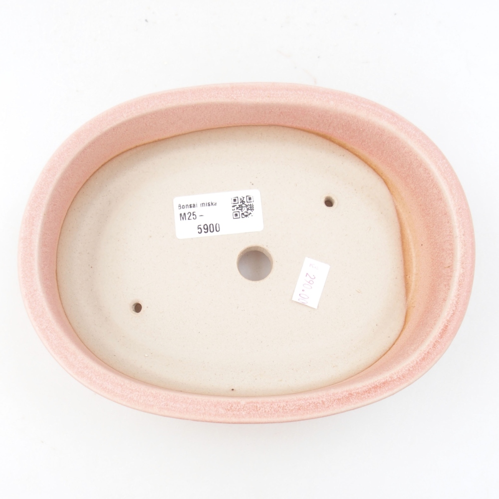 Keramická bonsai miska 19 x 14,5 x 4,5 cm, barva růžová
