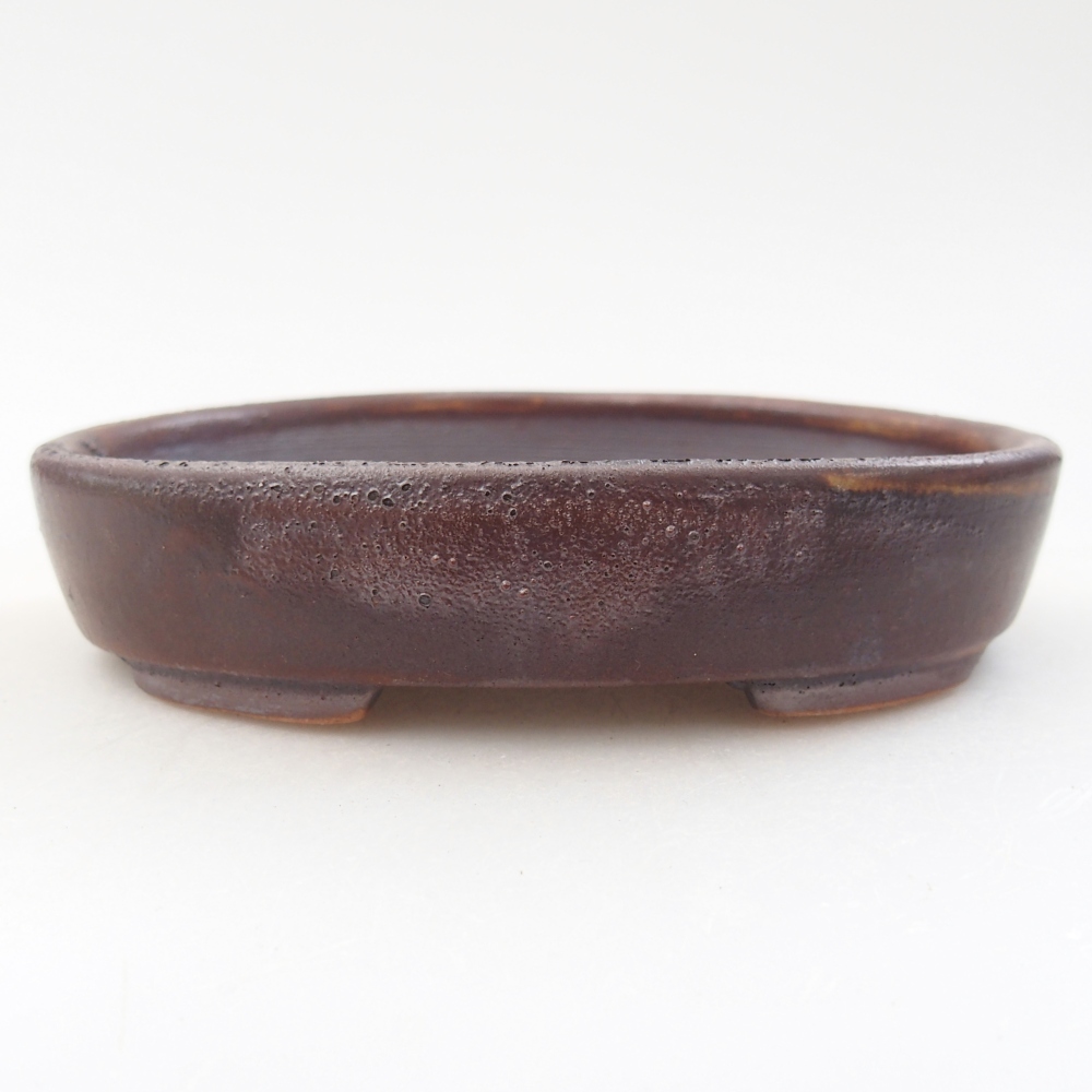 Keramická bonsai miska 12 x 9,5 x 2,5 cm, barva hnědá