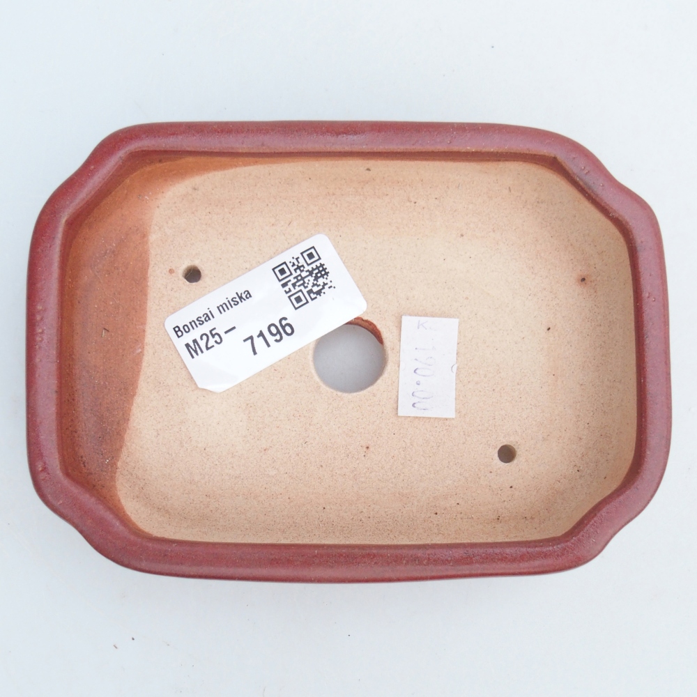 Keramická bonsai miska 13 x 9 x 3 cm, barva vínová