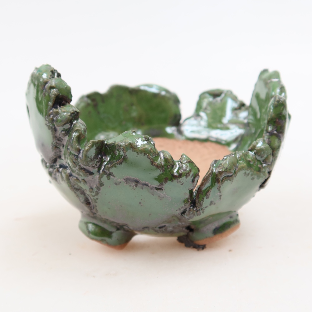 Keramická Skořápka  9 x 8,5 x 7 cm , barva zelená