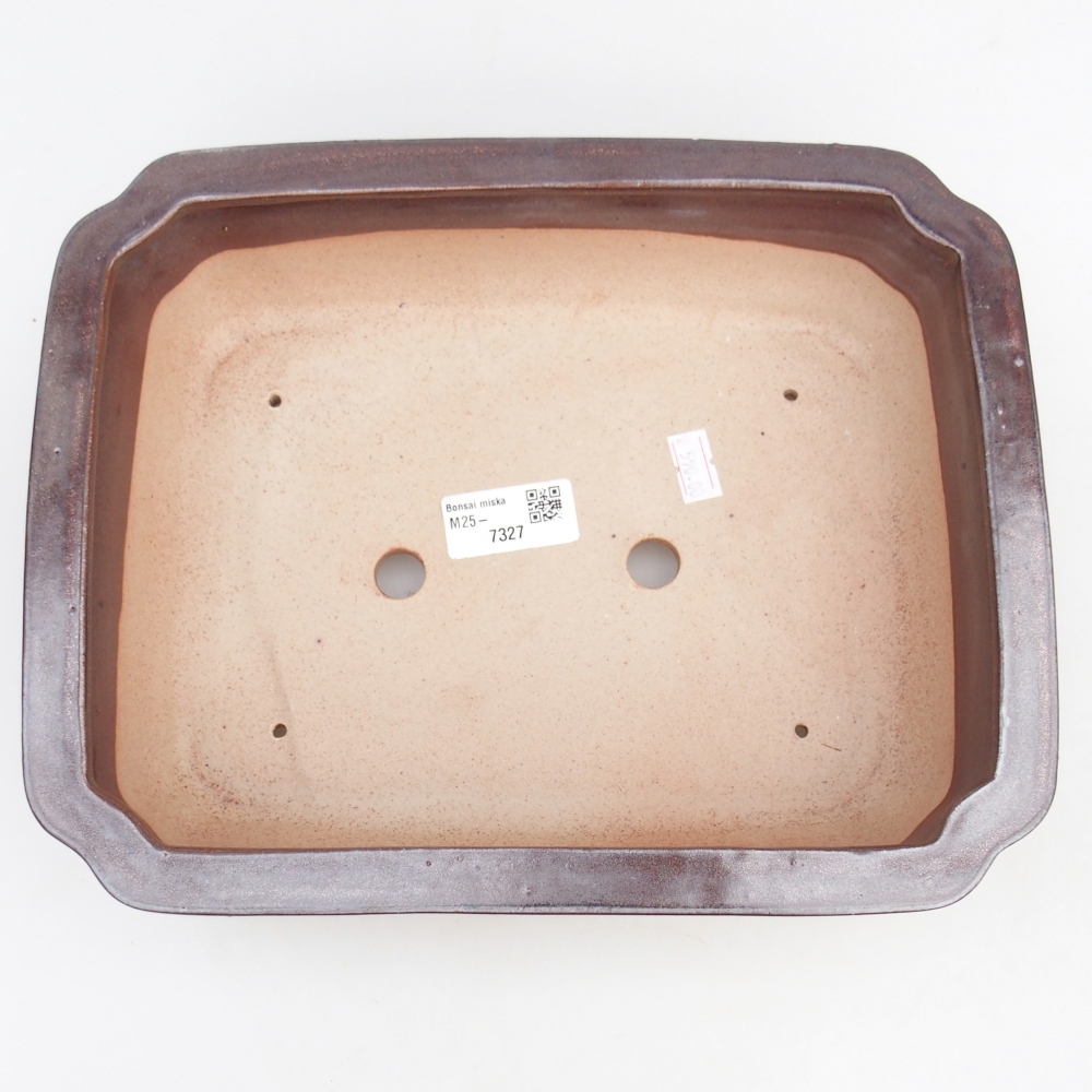 Keramická bonsai miska 27,5 x 22 x 7 cm, barva hnědá