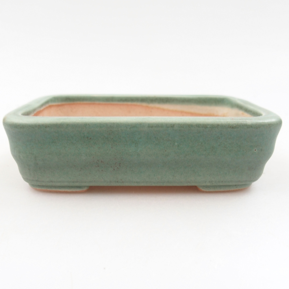 Keramická bonsai miska 11 x 8,5 x 3 cm, barva zelená