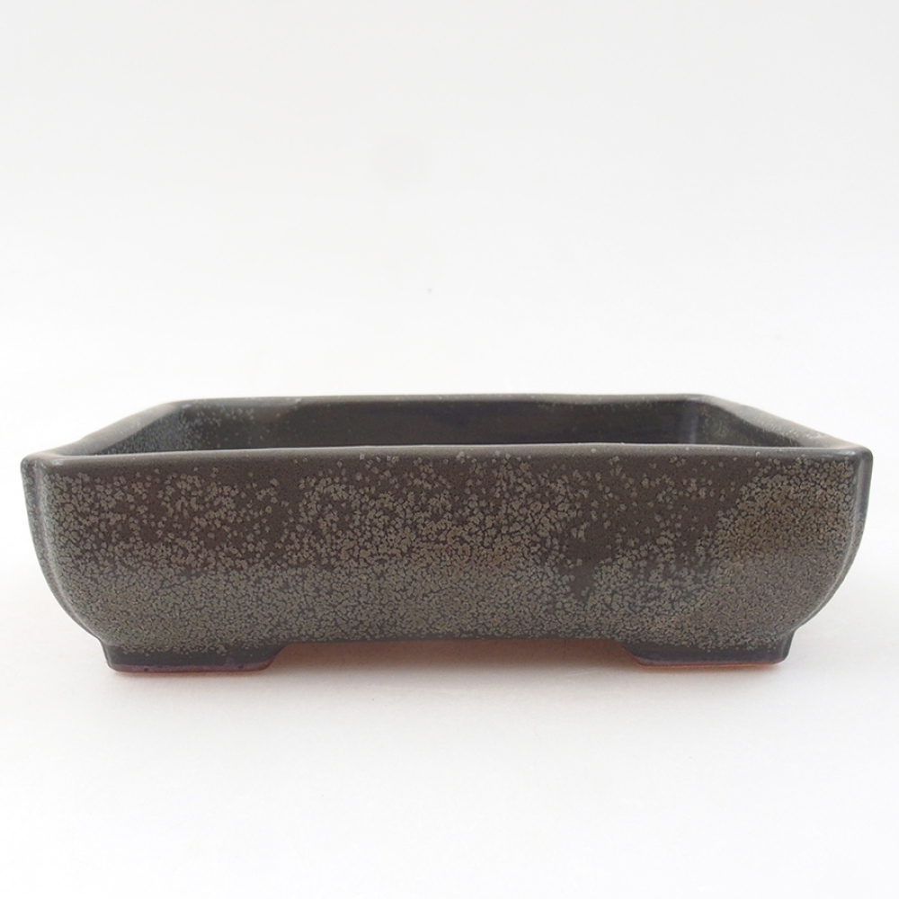 Keramická bonsai miska 14 x 11 x 4 cm, barva šedá