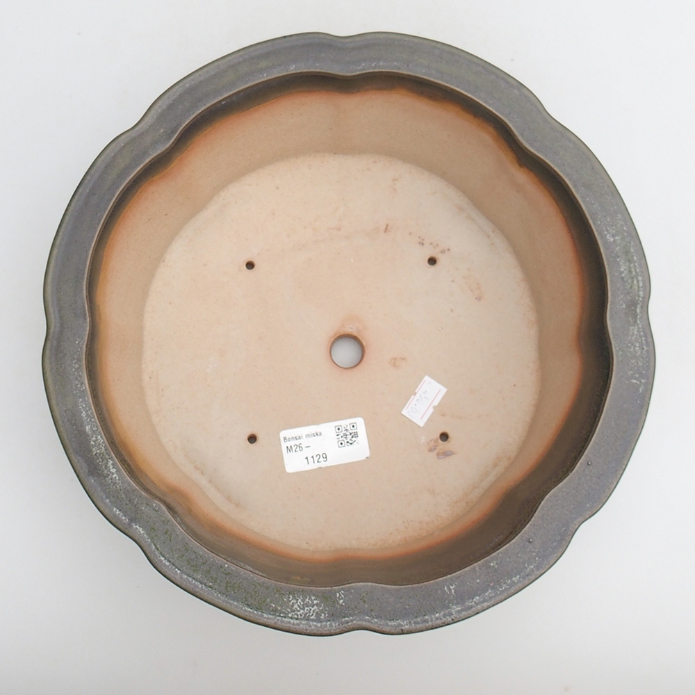 Keramická bonsai miska 26 x 26 x 8 cm, barva zelená