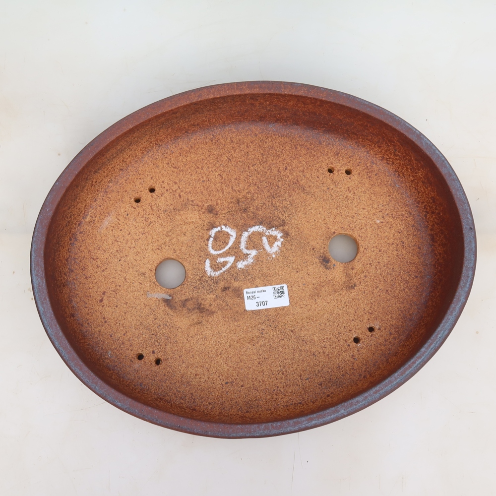 Keramická bonsai miska 37 x 30 x 7,5 cm, barva kovová