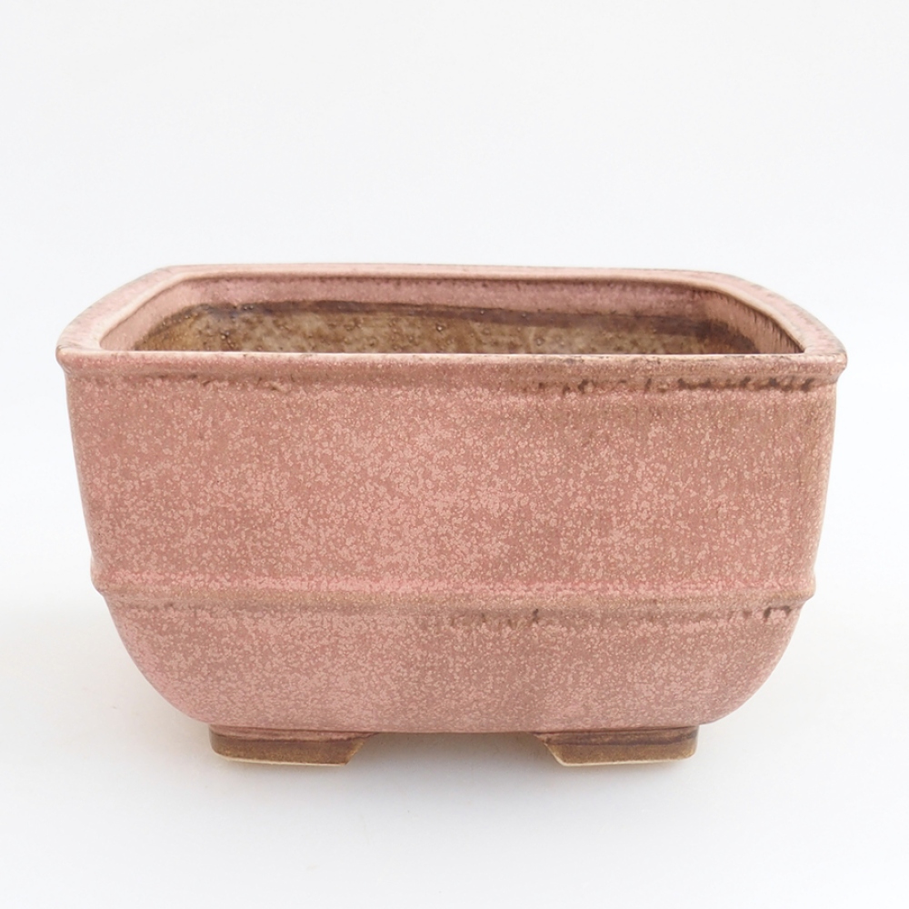 Keramická bonsai miska 16 x 16 x 9 cm, barva růžová