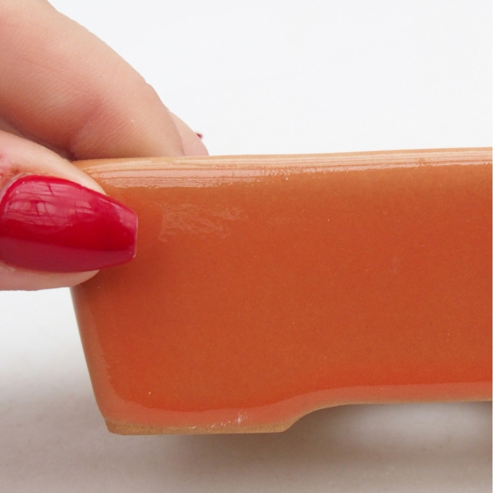 Keramická bonsai miska 9,5 x 7 x 3,5 cm, barva oranžová