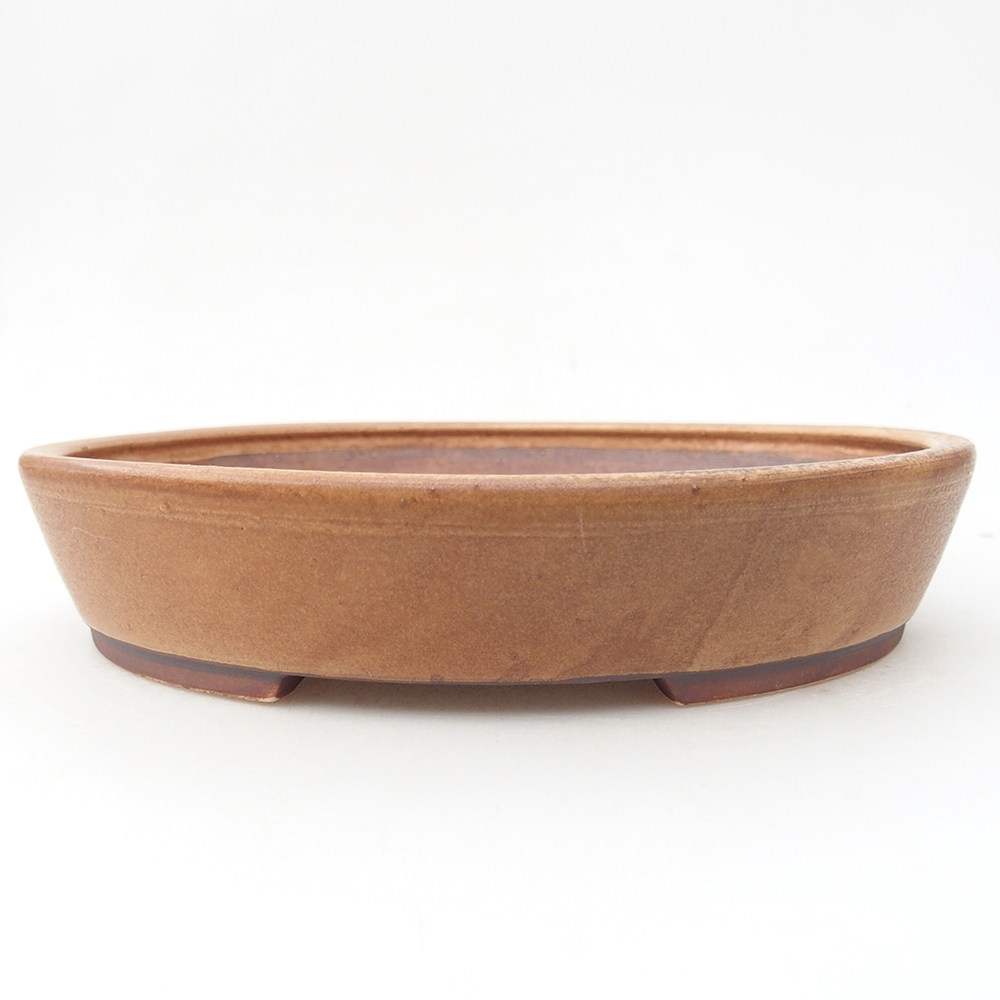 Keramická bonsai miska 22,5 x 20 x 4,5 cm, barva hnědá