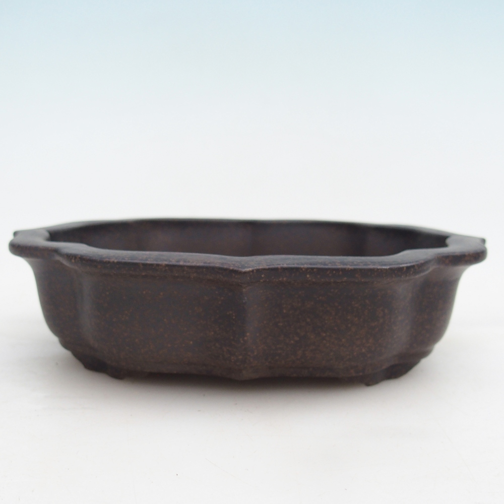Keramická bonsai miska 16,5 x 13 x 4 cm, barva hnědookrová