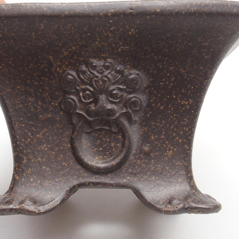 Bonsai miska 12 x 12 x 7 cm, barva hnědookrová