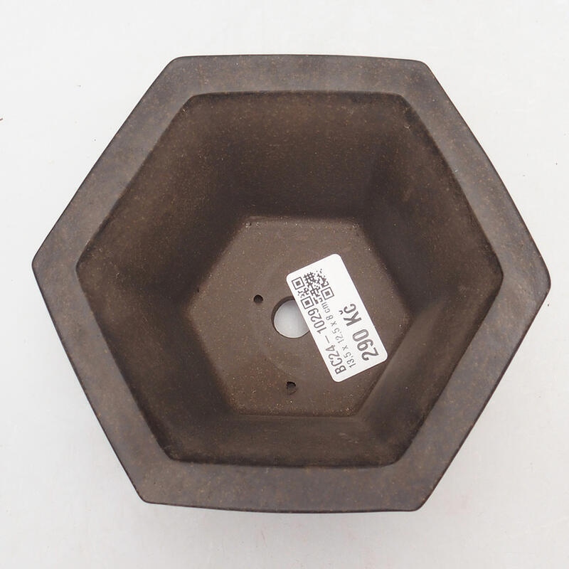 Bonsai miska 13,5 x 12 x 8 cm, barva hnědookrová