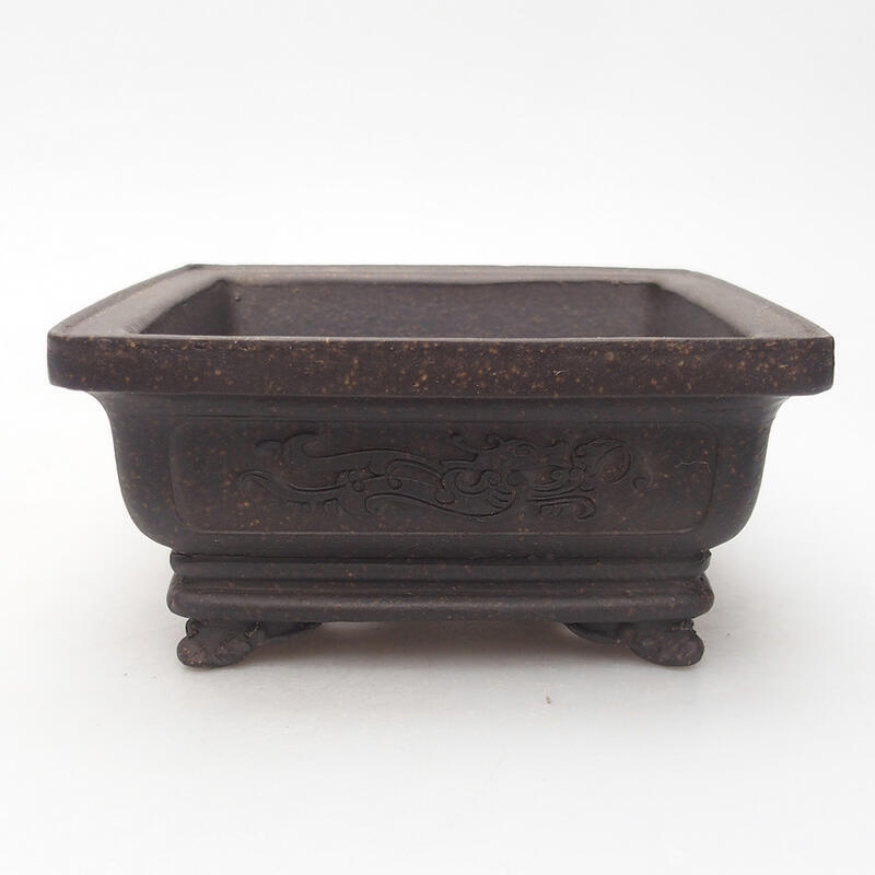 Bonsai miska 13 x 13 x 6 cm, barva hnědookrová